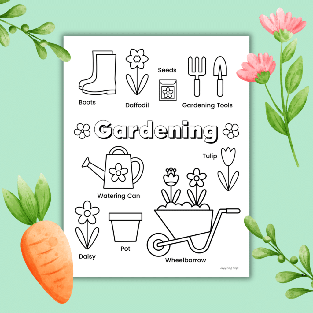 Cute Gardening Coloring Pages Free Printables Simply Full Of Delight Cute Gardening Coloring Pages Free Printables Simply Full Of Delight