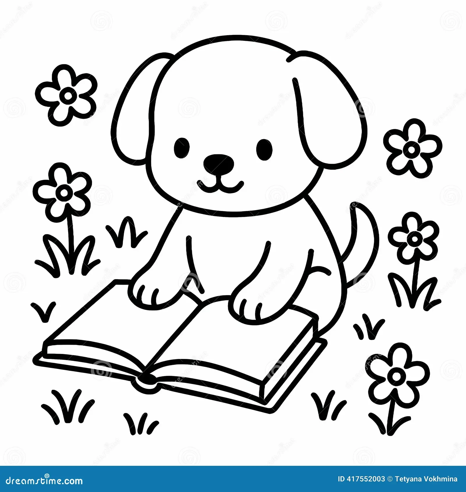 Cute Puppy Reading A Book In The Park Coloring Page Printable Page For Preschool Kid Stock Illustration Illustration Of Simple Book 417552003 Cute Puppy Reading A Book In The Park Coloring Page Printable Page For Preschool Kid Stock Illustration Illustration Of Simple Book 417552003