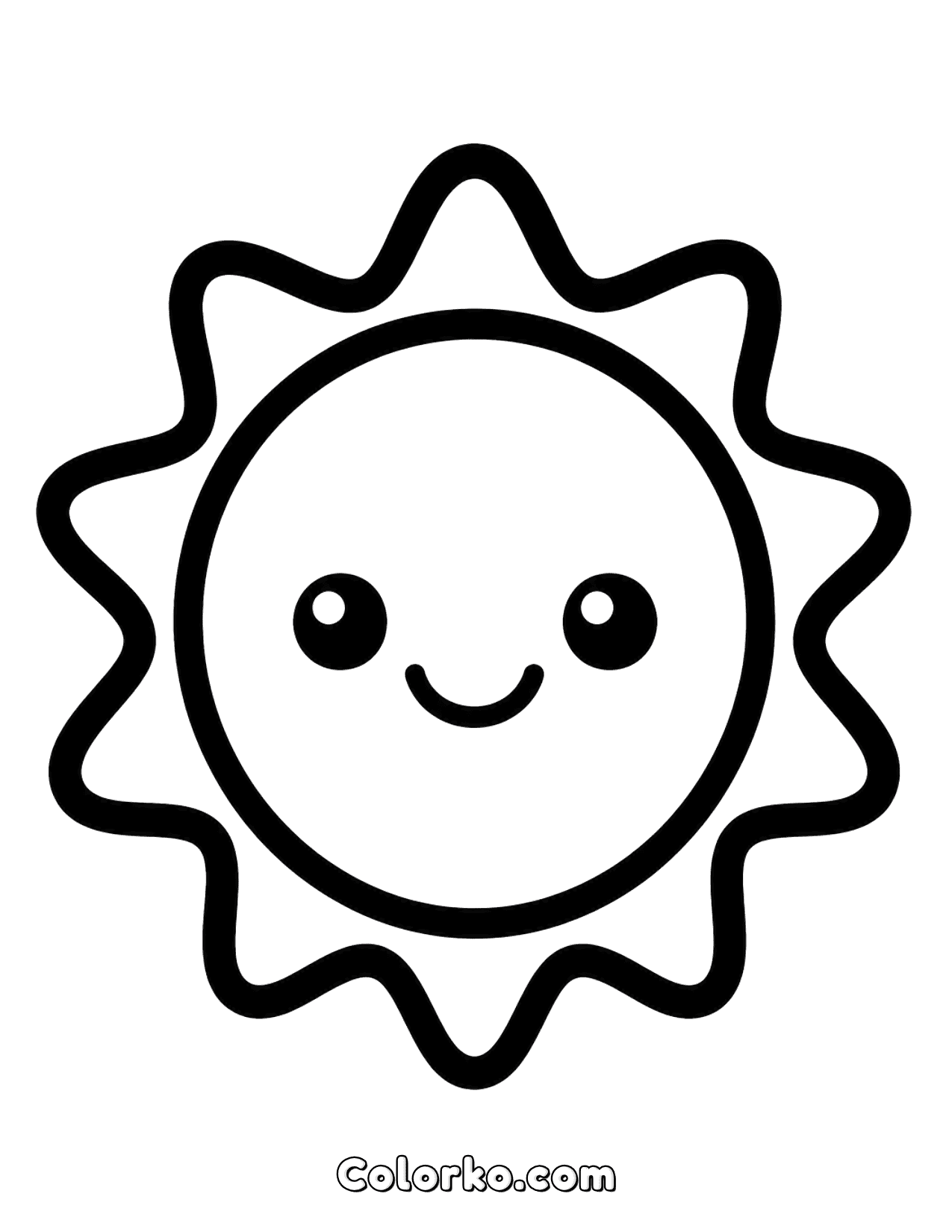 Cute Simple Sun Coloring Page Free Printable For Kids Cute Simple Sun Coloring Page Free Printable For Kids