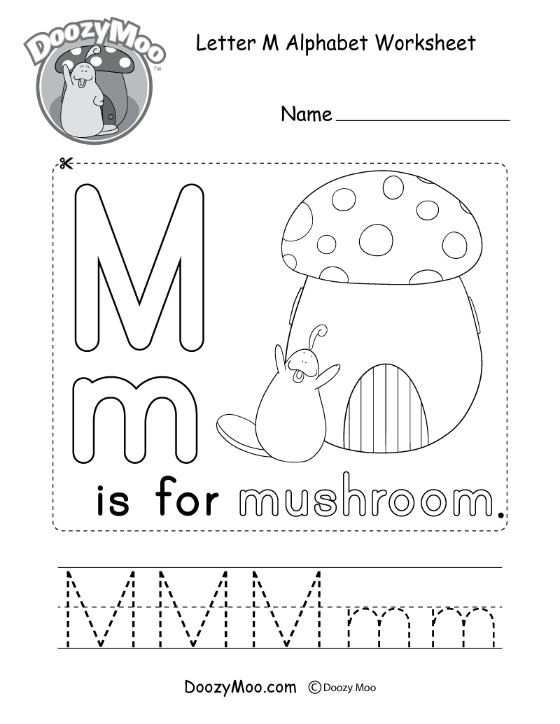 Cute Uppercase Letter M Coloring Page Free Printable Doozy Moo