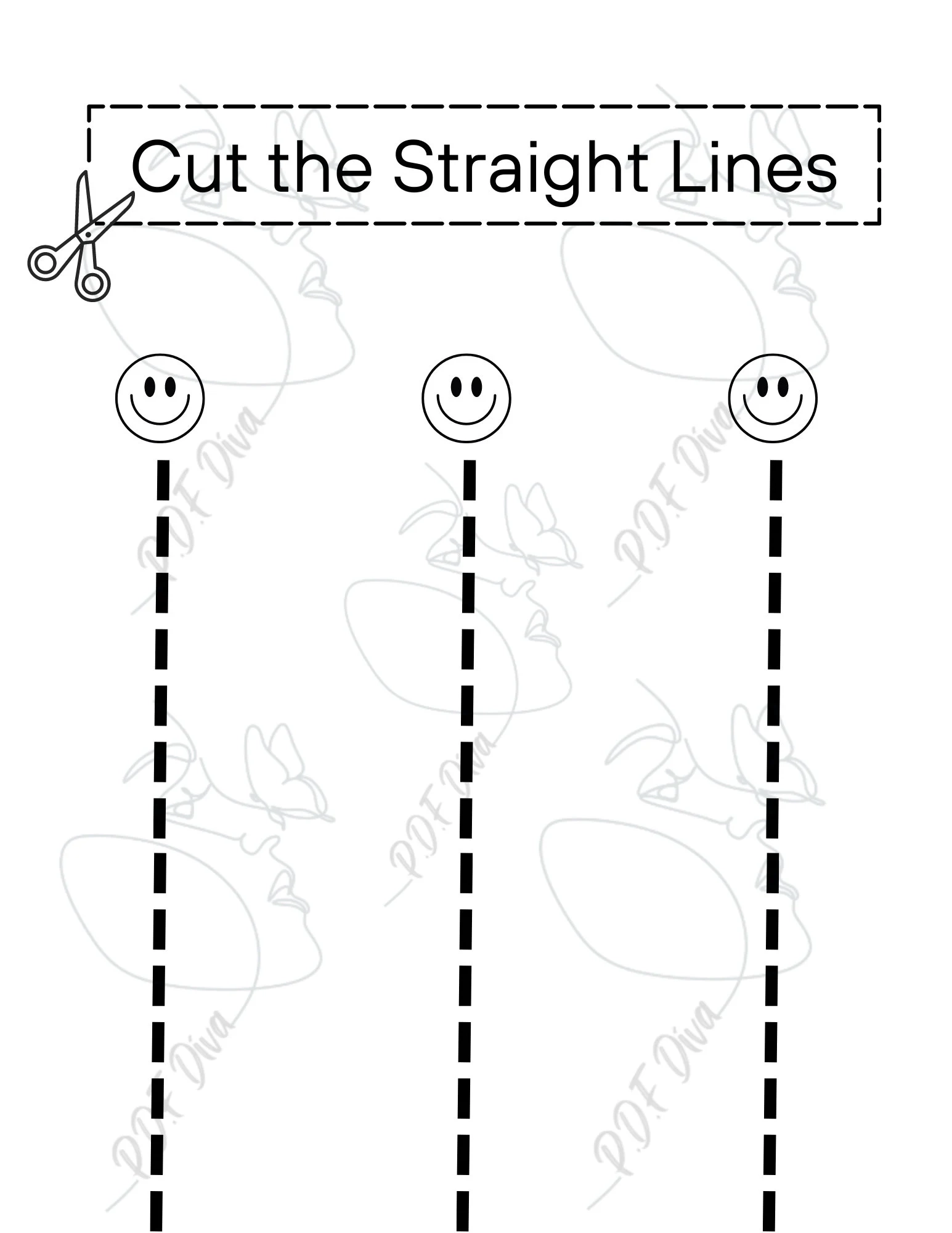 Cutting Practice Preschool Scissors Cutting Paper Kindergarten Fine Motor Preschool Worksheet Etsy