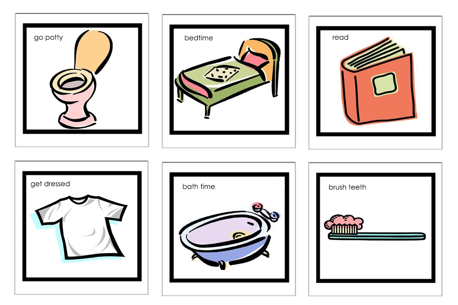 Daily Routine Visual Schedule For Kids Free Printable Icons 1695364 Clipart Library