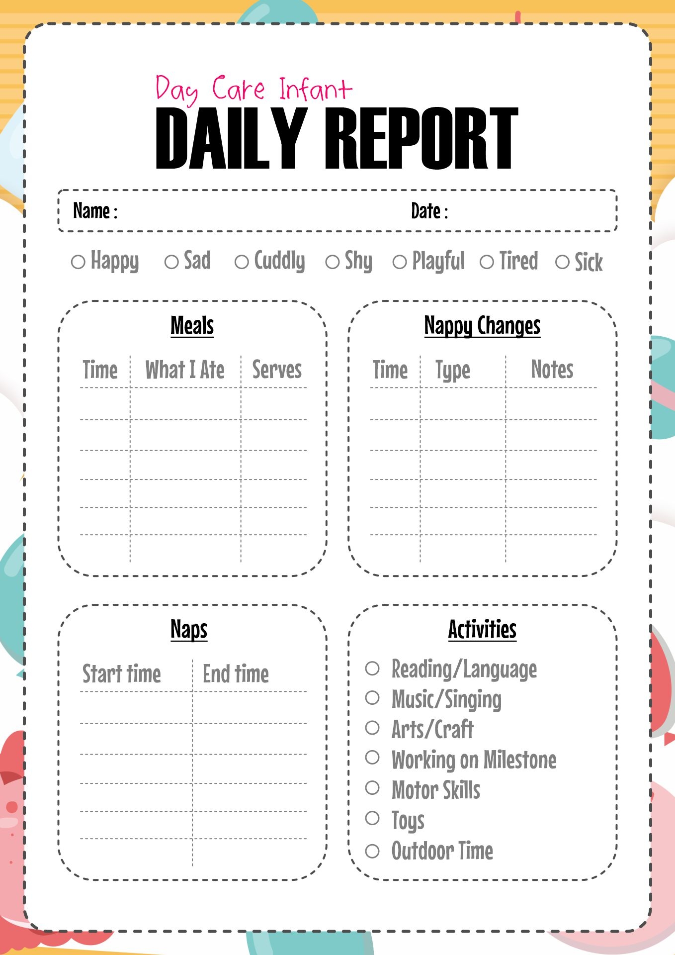Daily Sheets For Toddlers 10 Free PDF Printables Printablee Daily Sheets For Toddlers 10 Free PDF Printables Printablee