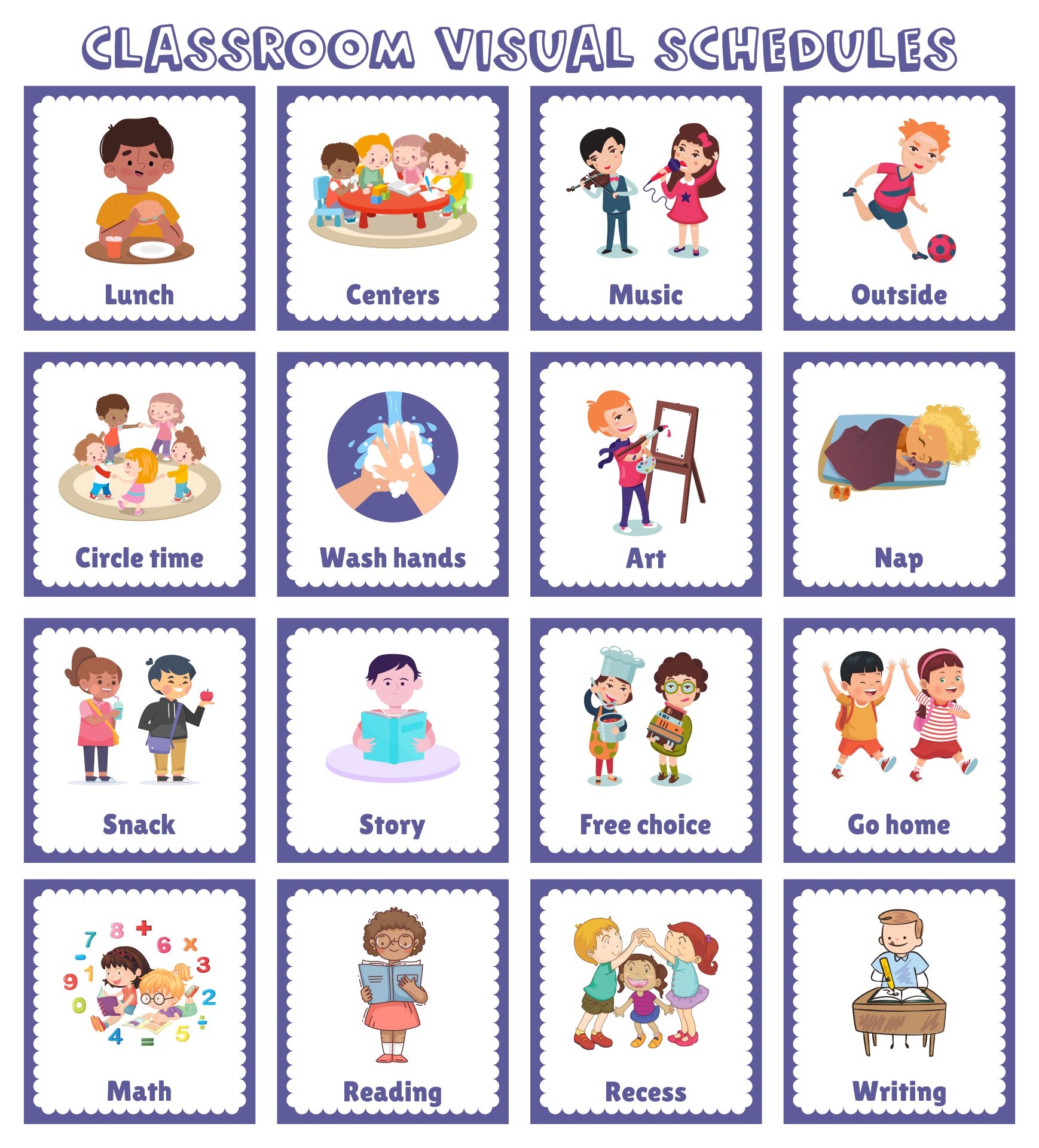 Daycare Classroom Visual Schedule 13 Free PDF Printables Printablee