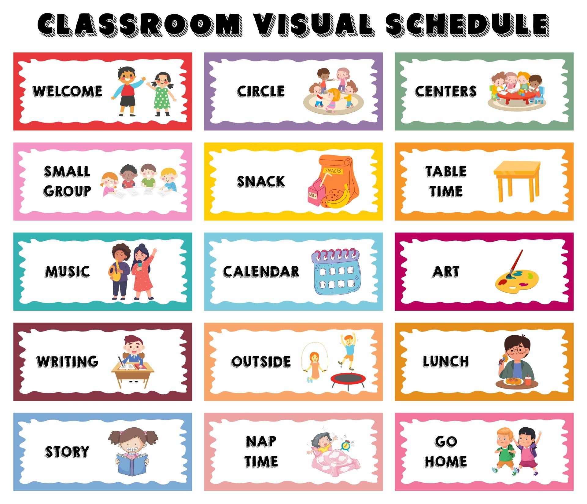 Daycare Classroom Visual Schedule 13 Free PDF Printables Printablee