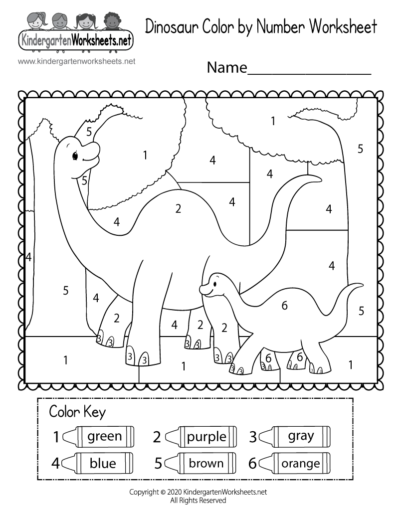 Dinosaur Color By Number Worksheet Free Printable PDF Dinosaur Color By Number Worksheet Free Printable PDF
