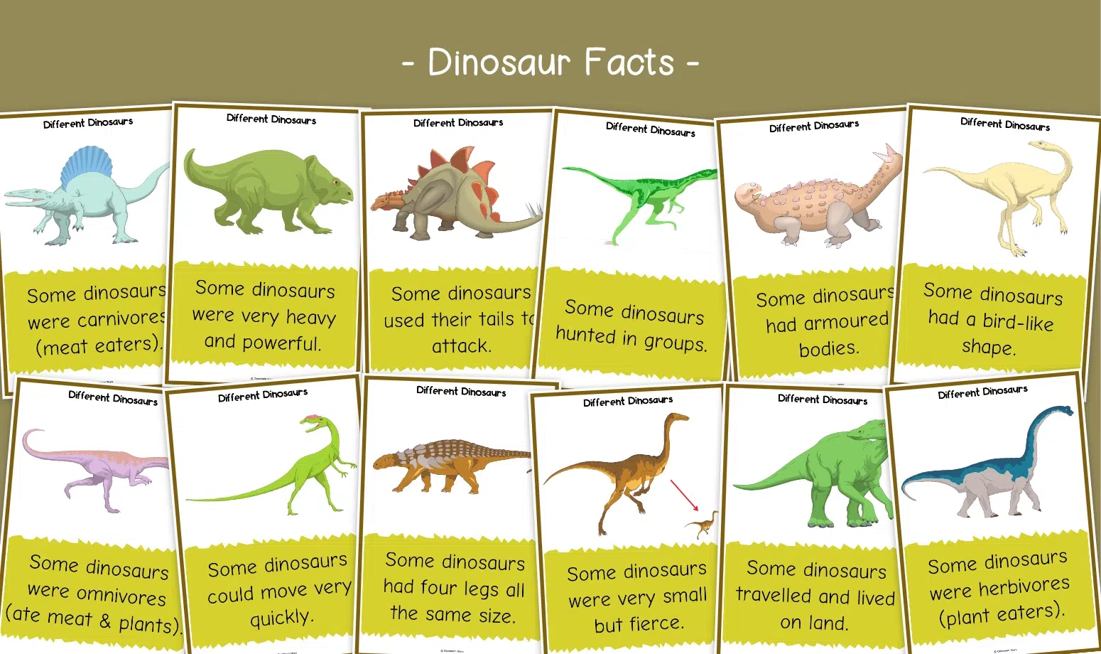 Dinosaur Fact Cards KS1 Dinosaurs Primary History Dinosaur Fact Cards KS1 Dinosaurs Primary History