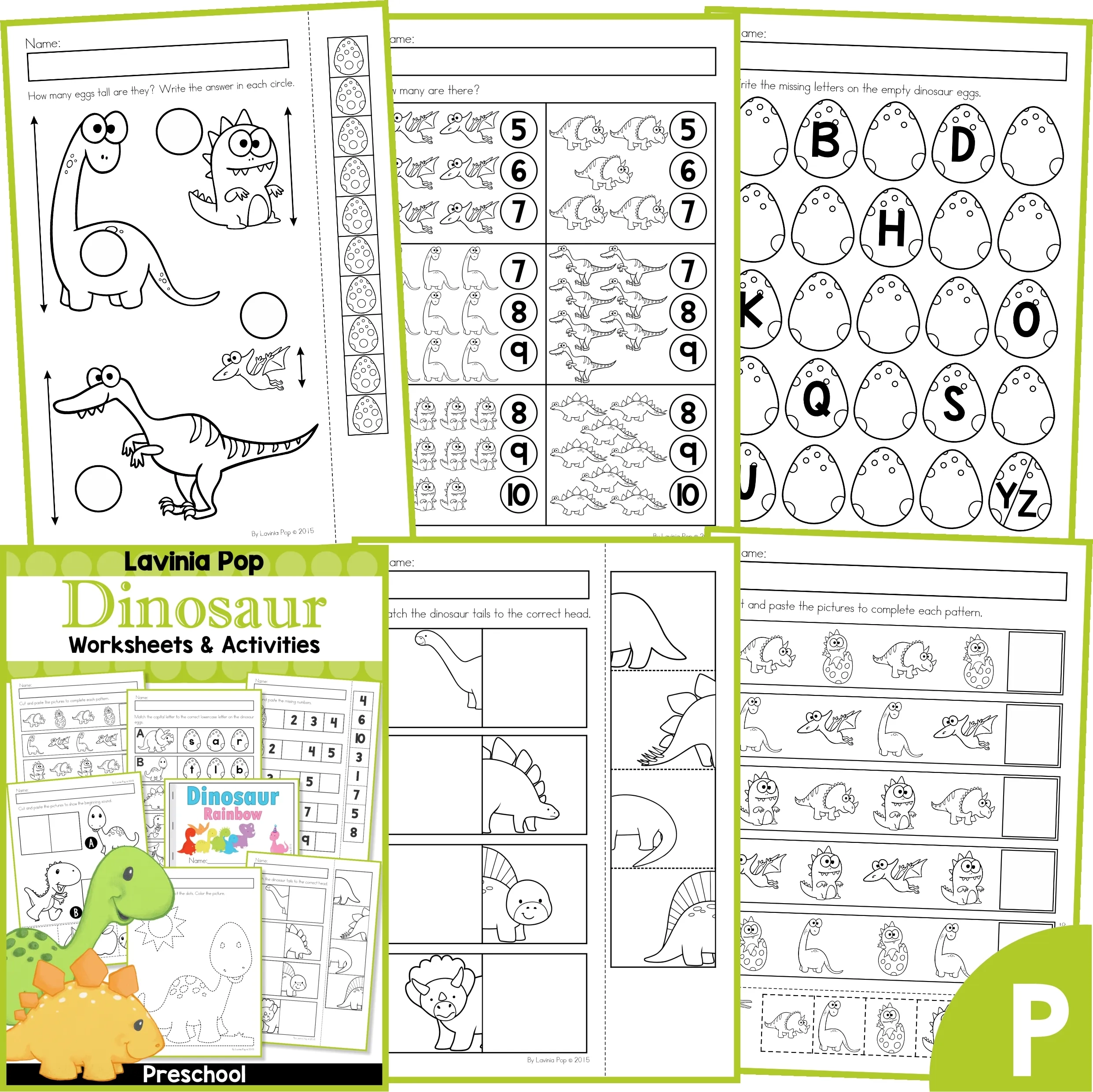 Dinosaur Preschool Worksheets And Activities No Prep