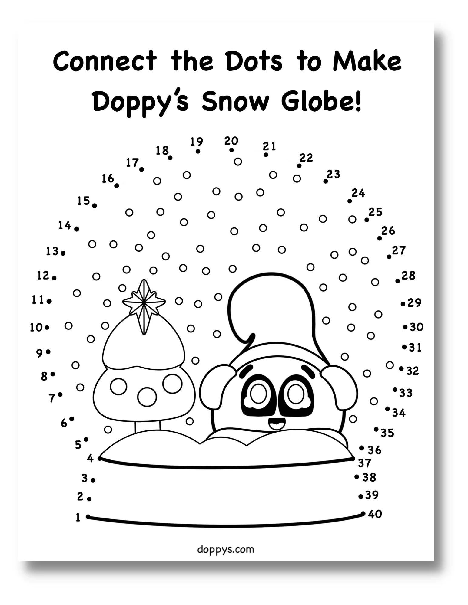 Dot To Dot Printable Snow Globe Doppy Doppys