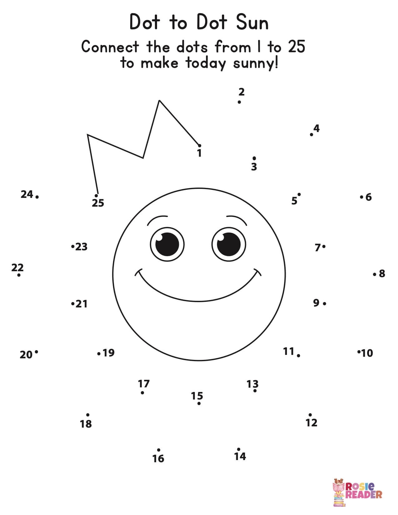 Dot To Dot Sun Reading Adventures For Kids Ages 3 To 5 Worksheets Library