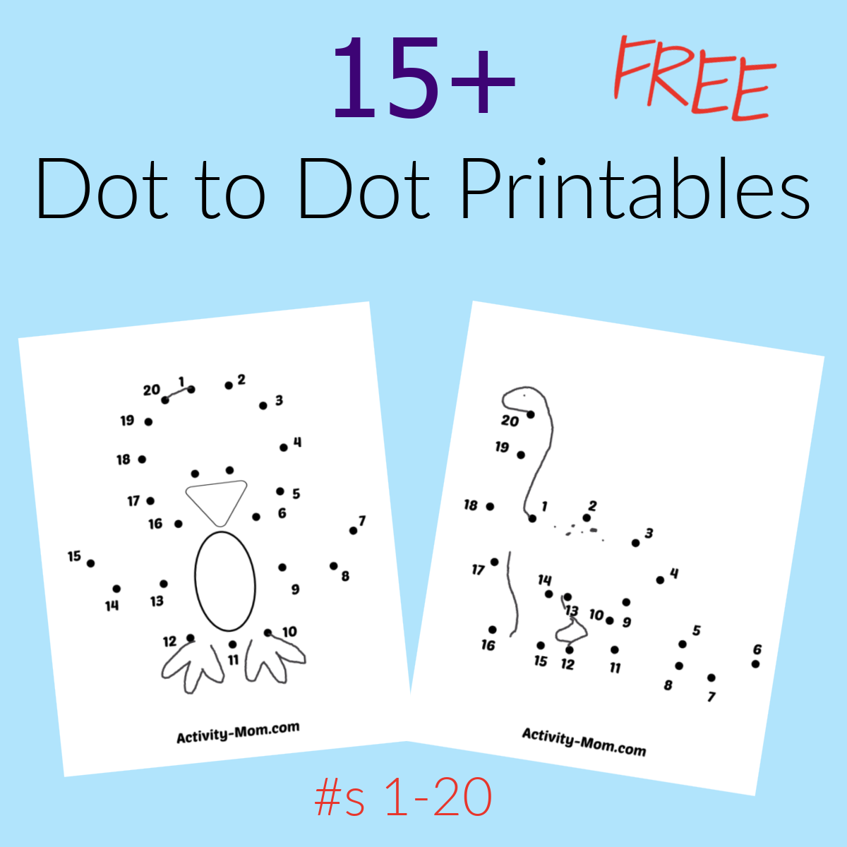 Dot To Dot Worksheets Numbers 1 To 20 free Printable The Worksheets Library