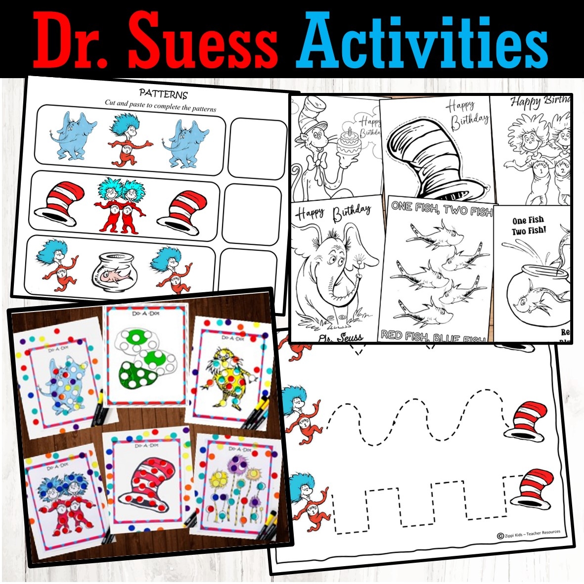 Dr Seuss Do A Dot Printable For Read Across America Week For Preschool Zippi Kids Dr Seuss Do A Dot Printable For Read Across America Week For Preschool Zippi Kids
