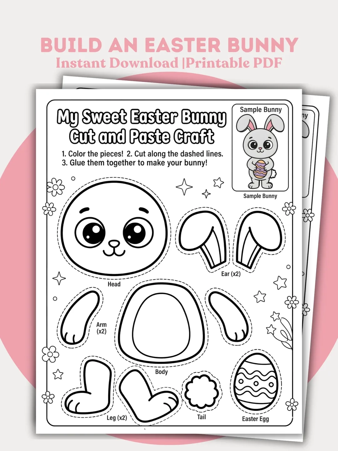 Easter Bunny Cut And Paste Craft Printable Preschool Activity Spring Classroom Craft Kids Easter Bunny Cut And Paste Craft Printable Preschool Activity Spring Classroom Craft Kids