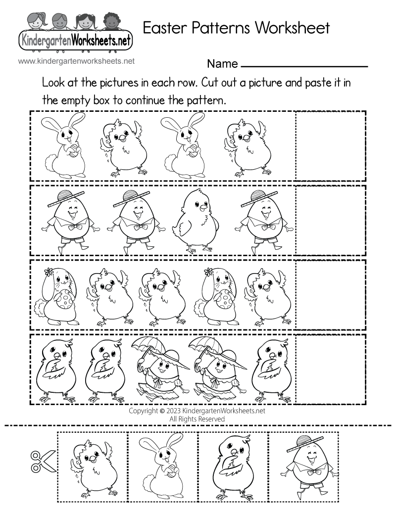 Easter Patterns Worksheet Free Printable PDF Easter Patterns Worksheet Free Printable PDF