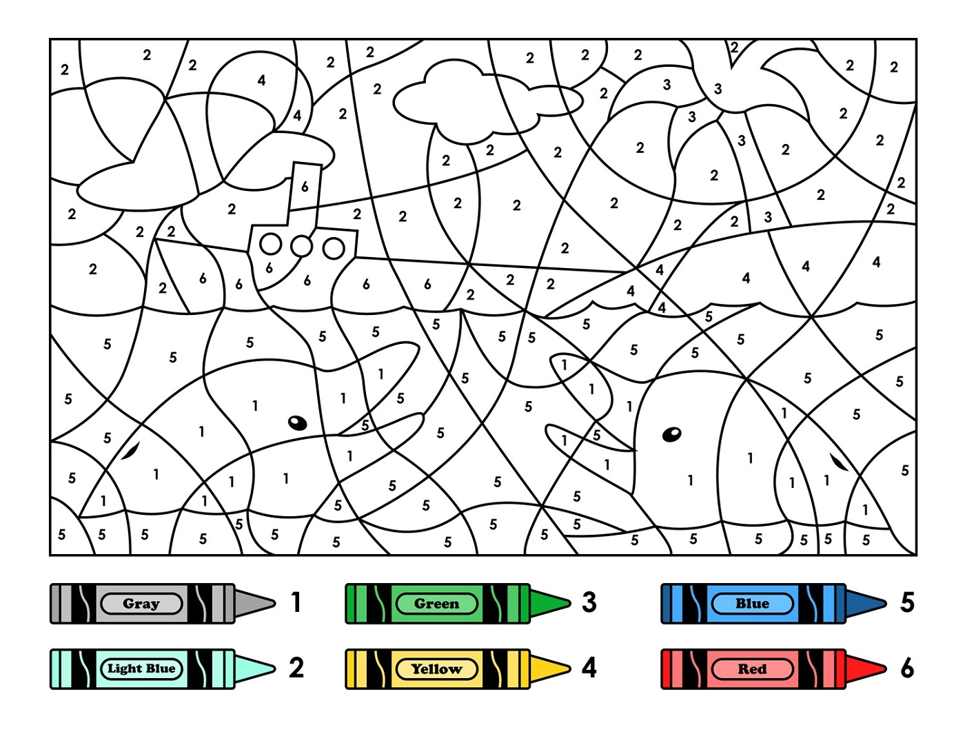 Easy Color By Number For Preschool And Kindergarten Worksheets Library