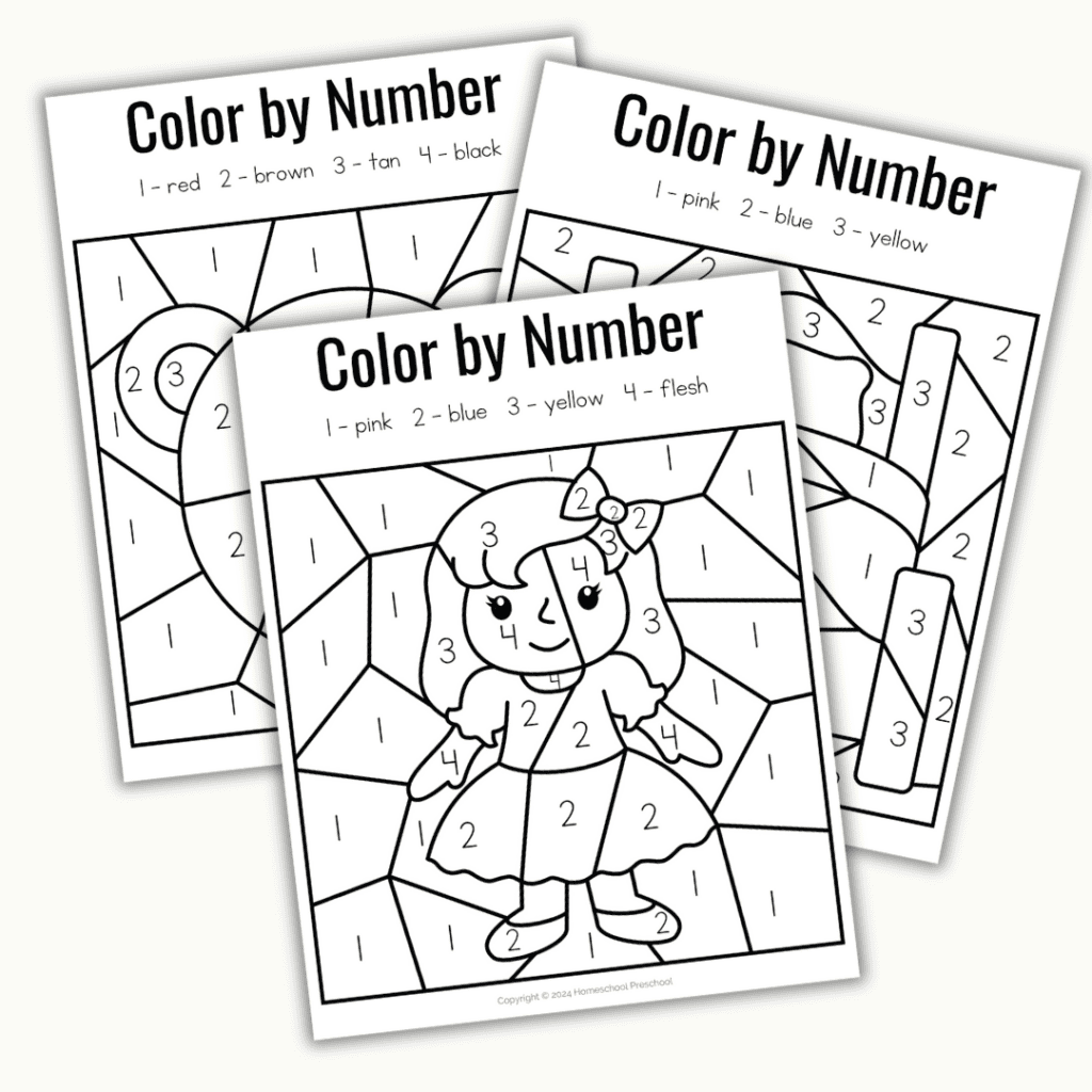 Easy Color By Number Goldilocks And The Three Bears