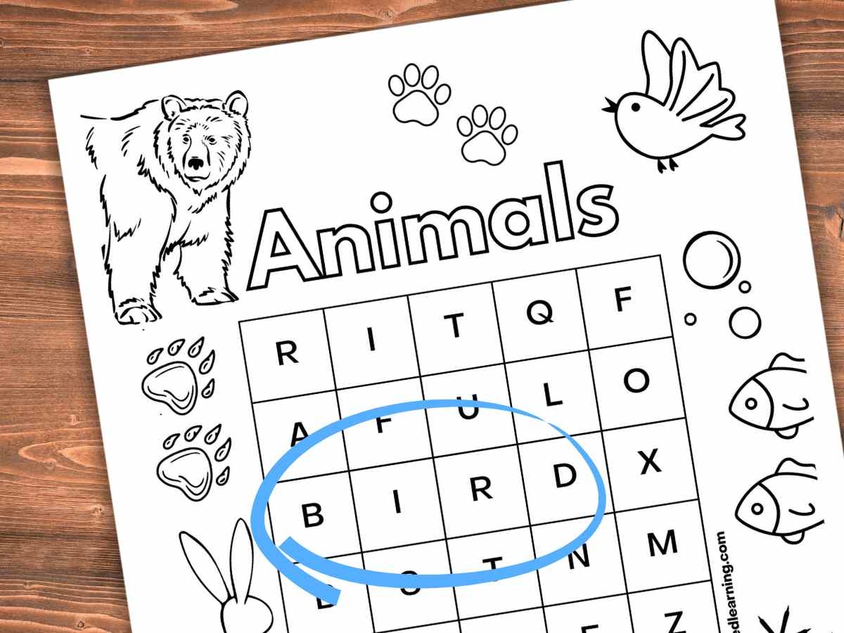 Easy Word Searches For Kindergarten Nature Inspired Learning