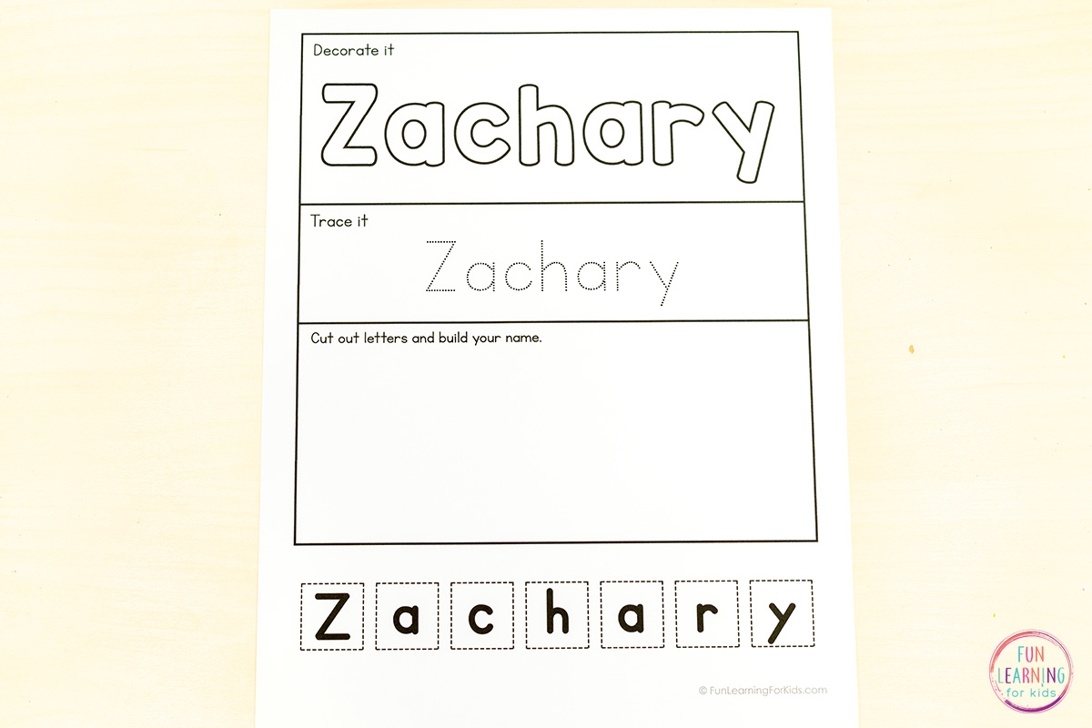 Editable Cut And Paste Build Your Name Worksheets