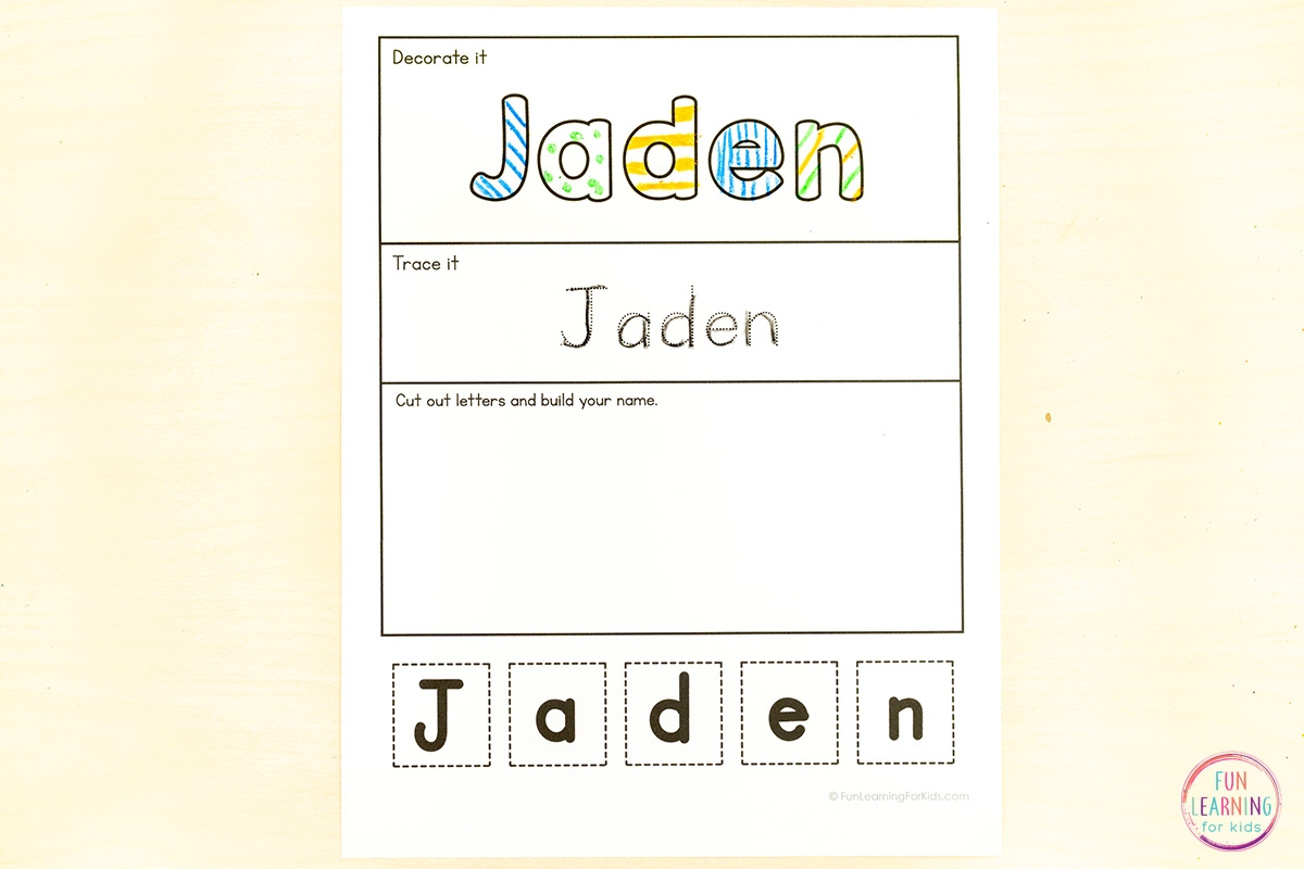 Editable Cut And Paste Build Your Name Worksheets