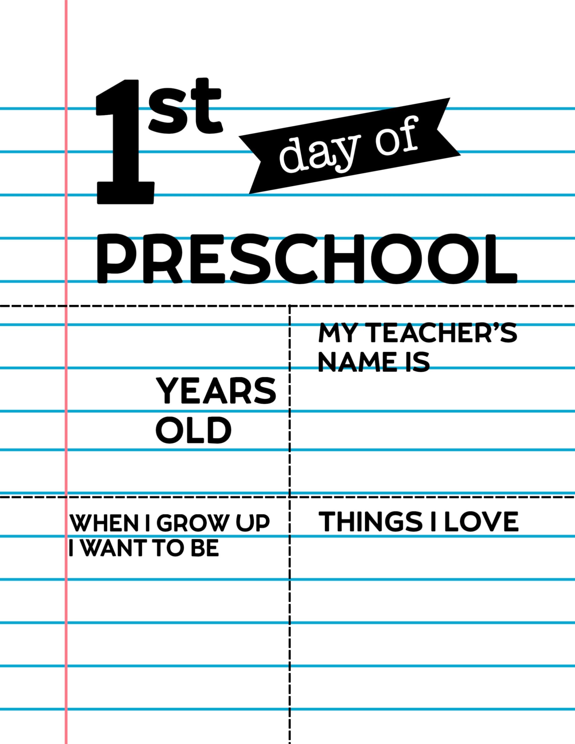 Editable First Day Of School Signs Notebook Paper Paper Trail Design Editable First Day Of School Signs Notebook Paper Paper Trail Design