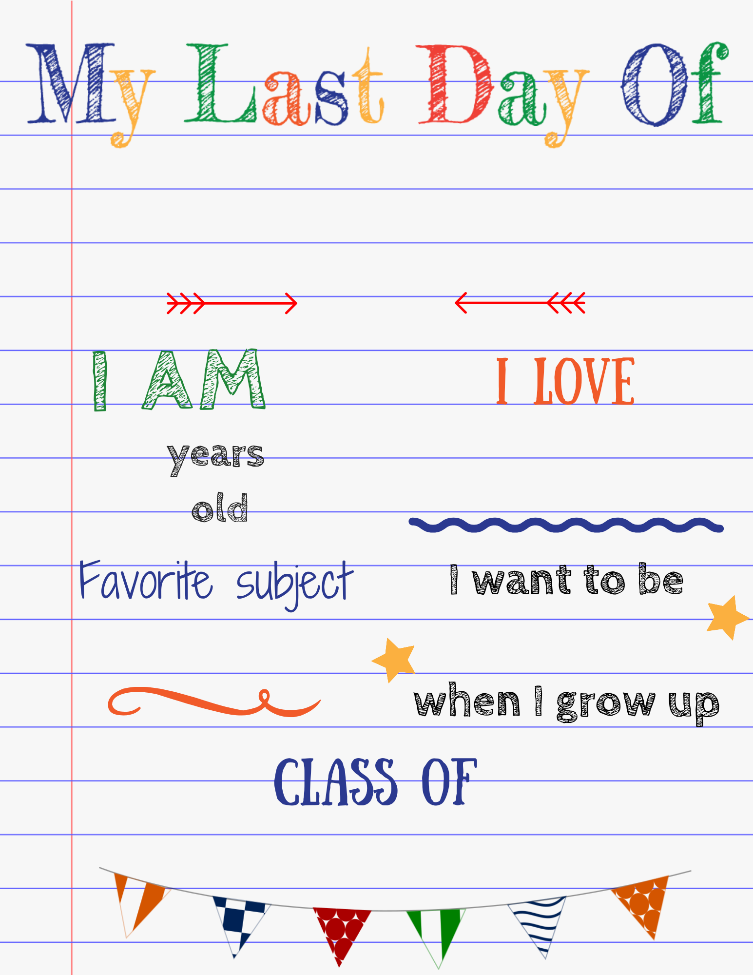 Editable Last Day Of School Sign FREE Planes Balloons