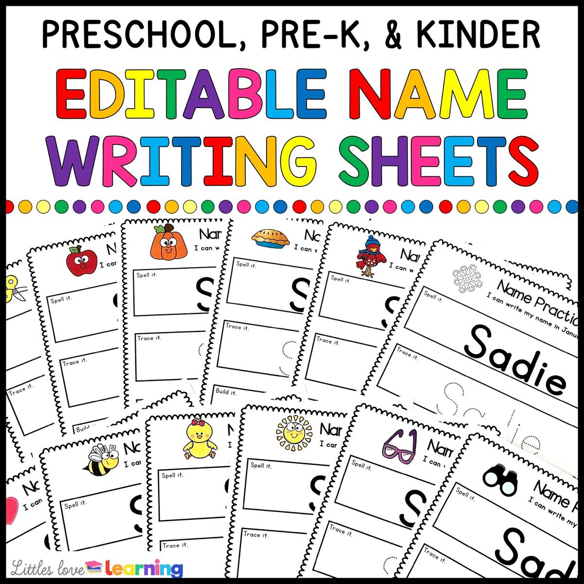 Editable Monthly Name Writing Printables For Preschool Kindergarten