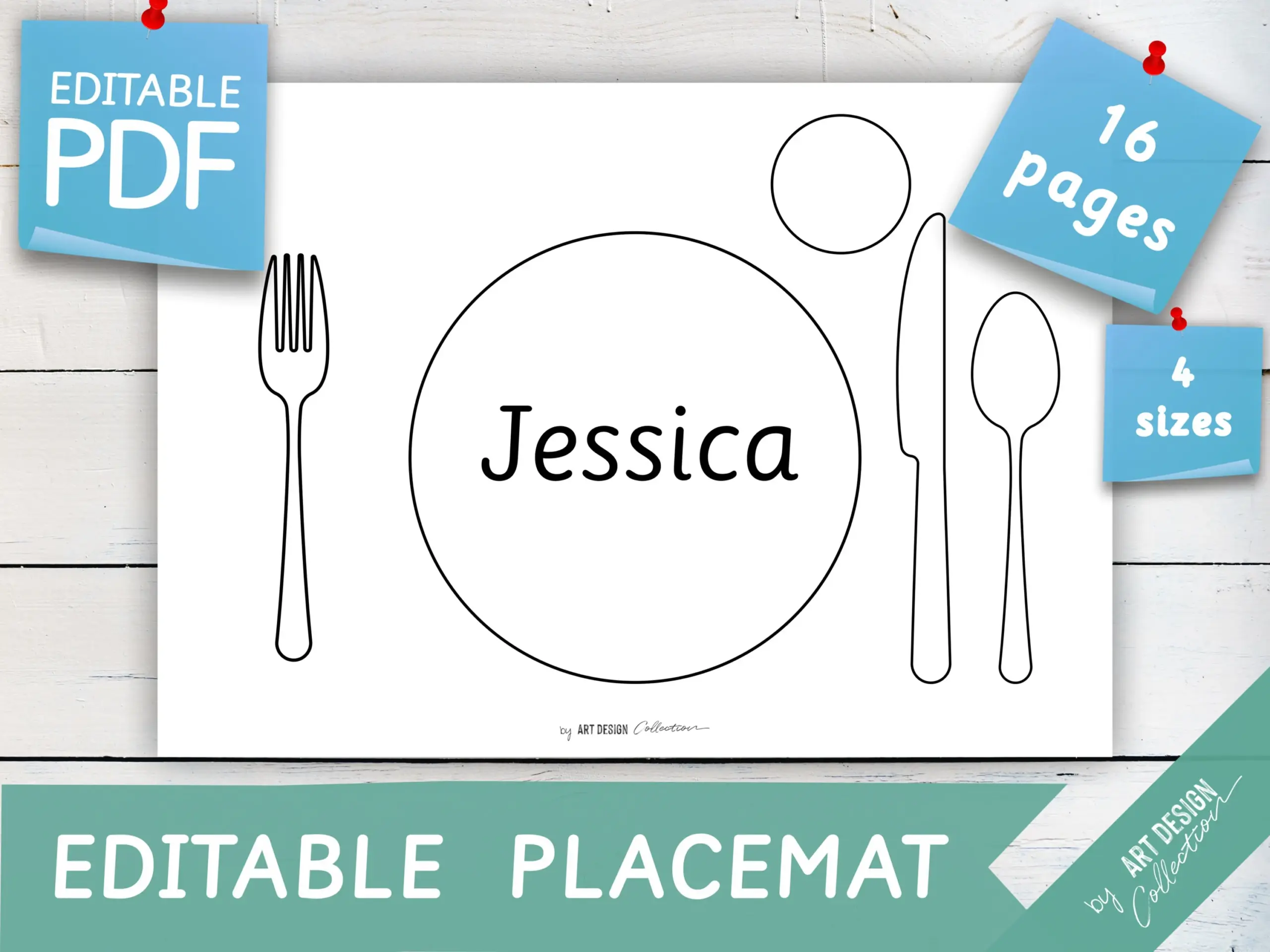 Editable Placemat Template Preschool Activity Homeschool Resources Montessori Materials Preschool Toys Flashcards Toddler Learning Binder Etsy