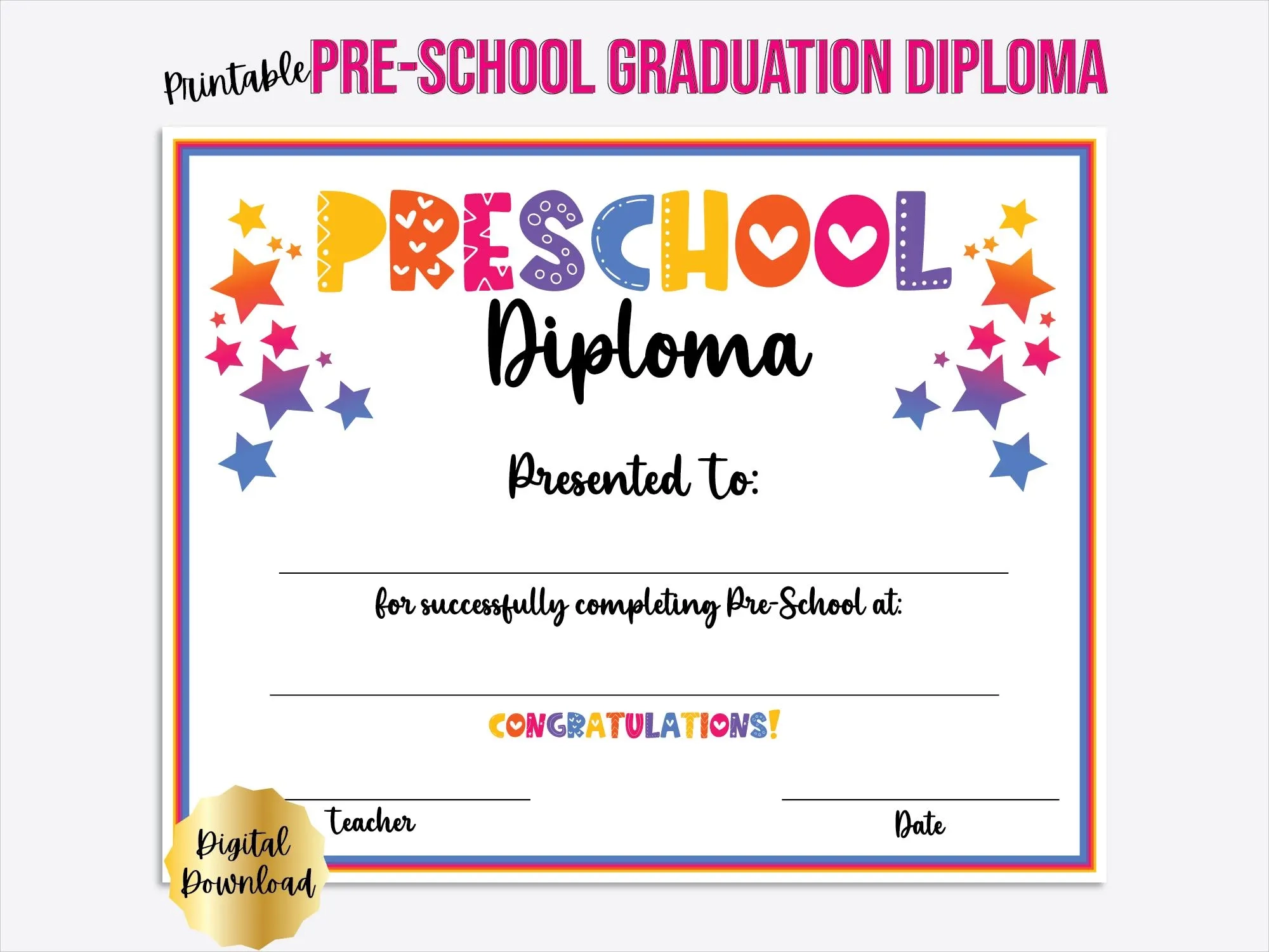 Editable Preschool Graduation Diploma Certificate Pre k Graduation Printable End Of Year Certificate Instant Download Etsy Editable Preschool Graduation Diploma Certificate Pre k Graduation Printable End Of Year Certificate Instant Download Etsy