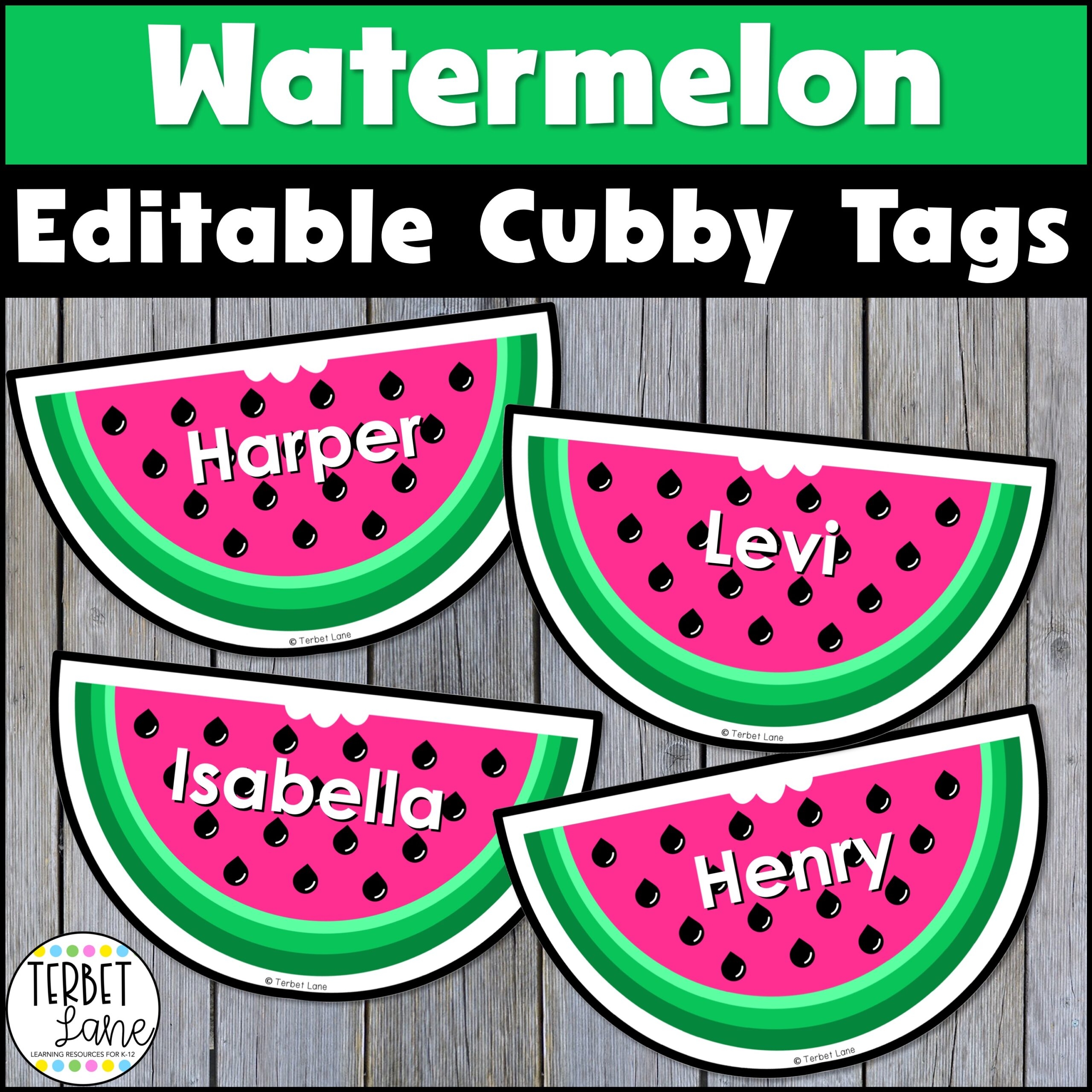 Editable Watermelon Themed Summer Cubby Tags Locker Labels Made By Teachers