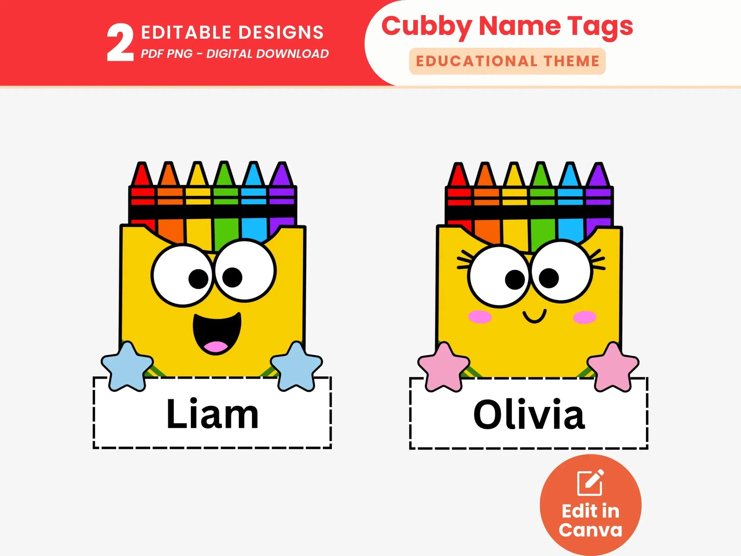 Educational Crayons Cubby Name Tags Printable Crayons Cubby Tags Editable Cute Crayons Student Name Tags Prek Classroom Cubby Label Ideas Etsy
