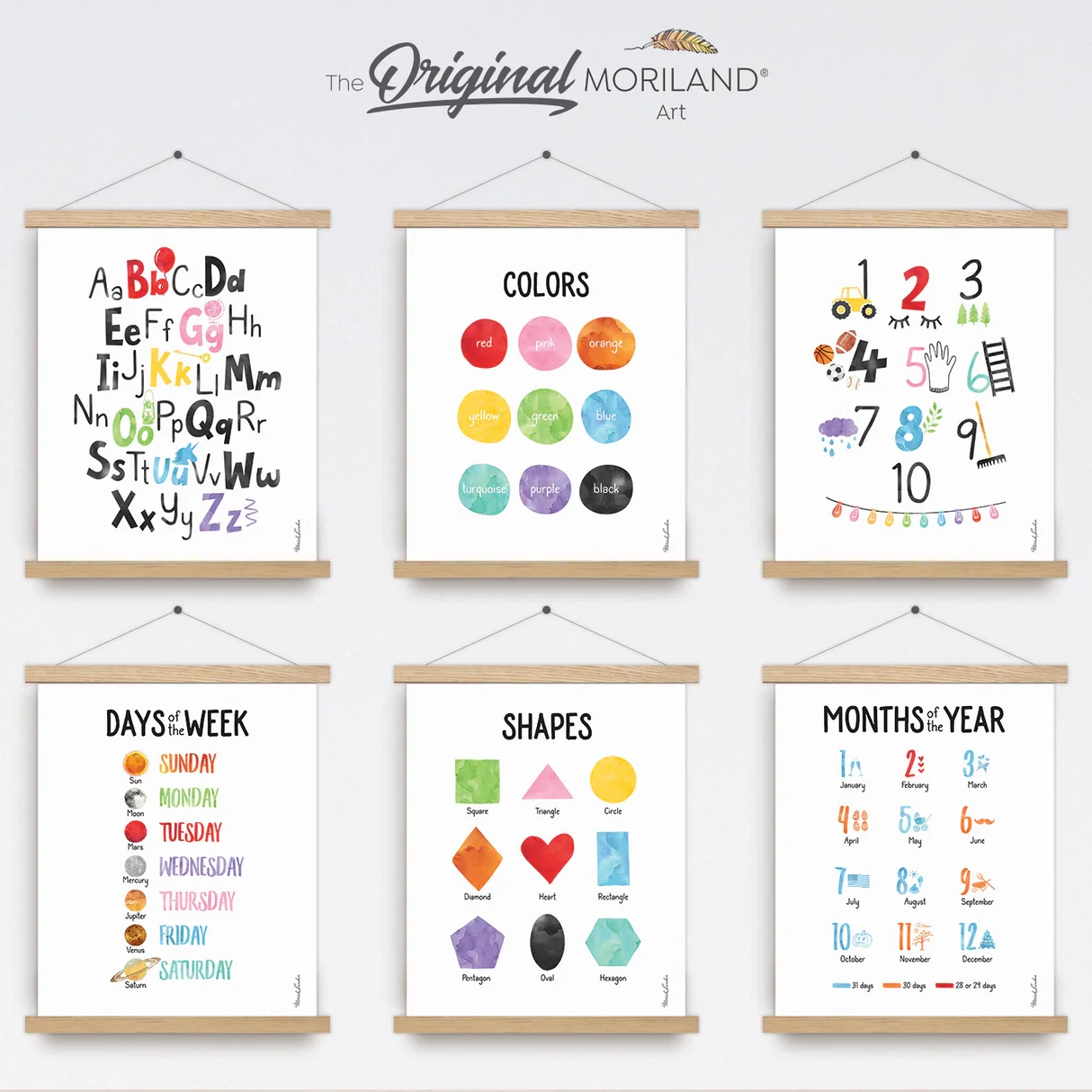 Educational Prints Learning Posters Printable Set Of 6 LAND92 MORILAND Educational Prints Learning Posters Printable Set Of 6 LAND92 MORILAND