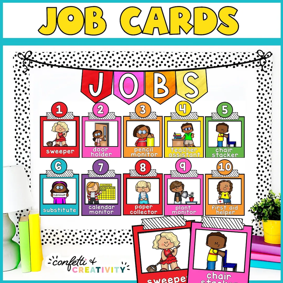 Elementary Classroom Jobs Chart Editable Decor digital Download Etsy
