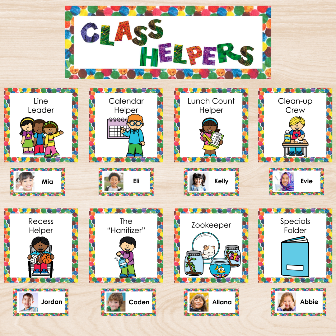 Eric Carle Inspired Classroom Class Job Cards Teaching In Blue Jeans