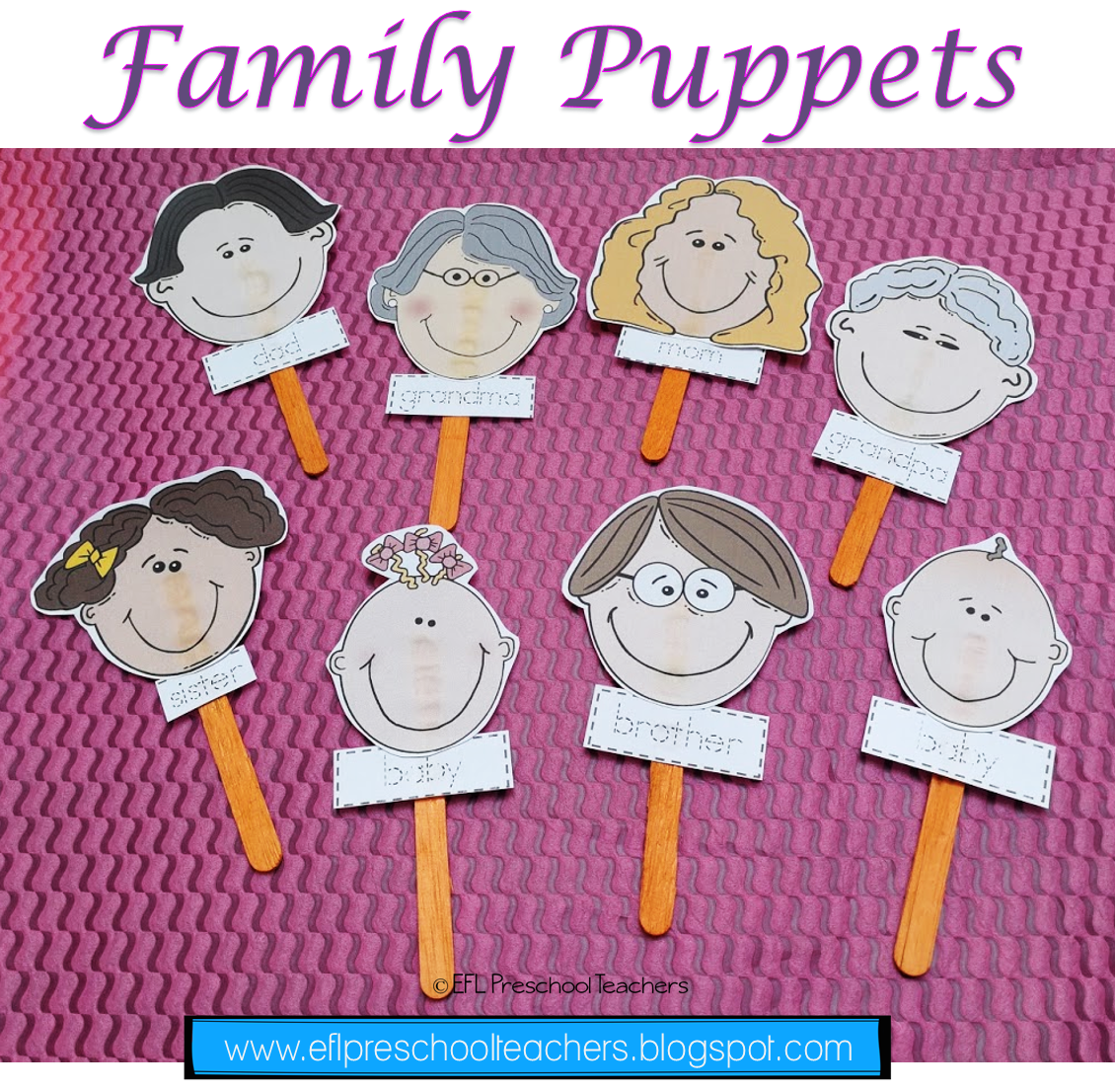 ESL EFL Preschool Teachers Family Unit Puppets