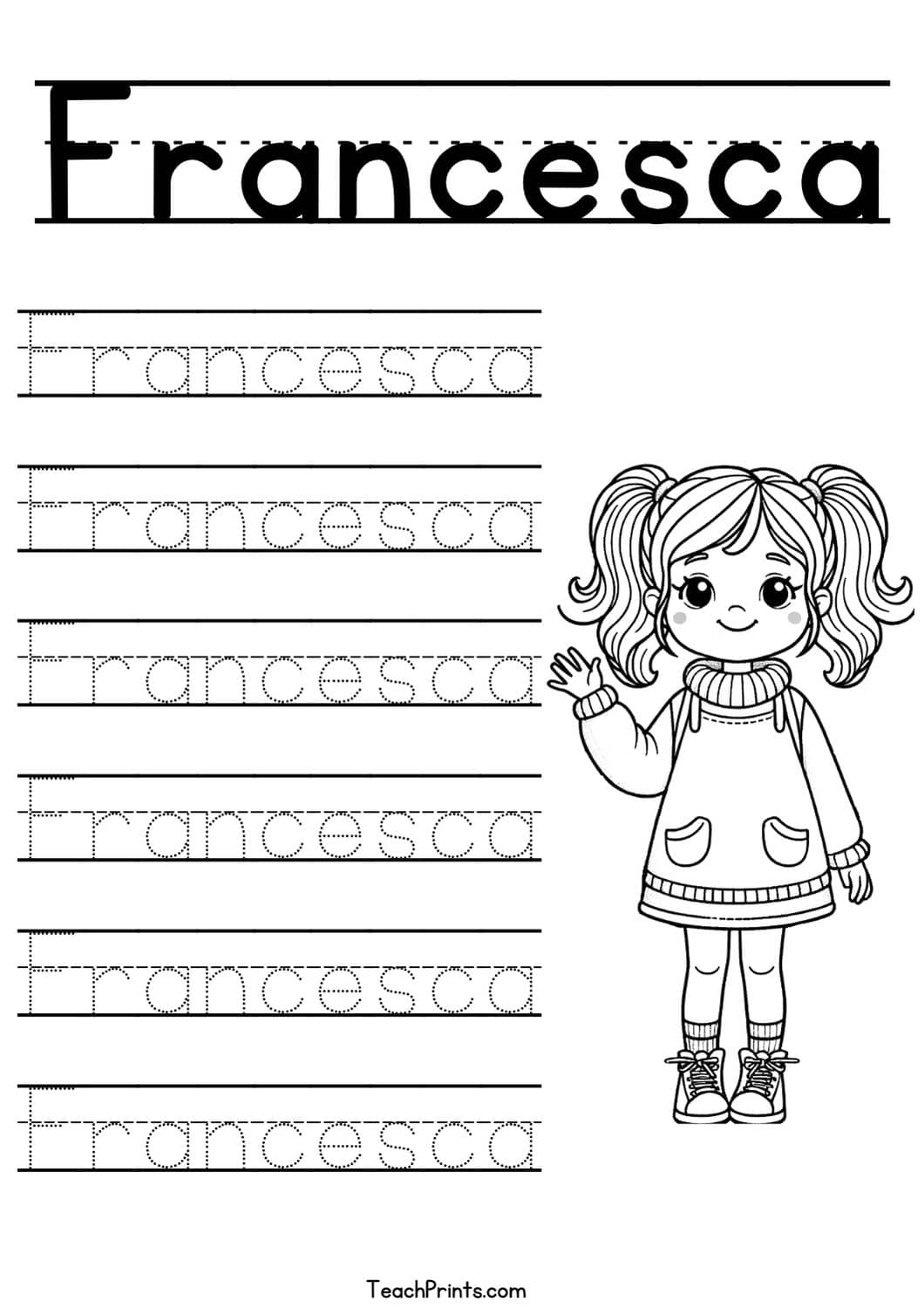 F Name Tracing Worksheets 14 Names Free Printable Teach Prints