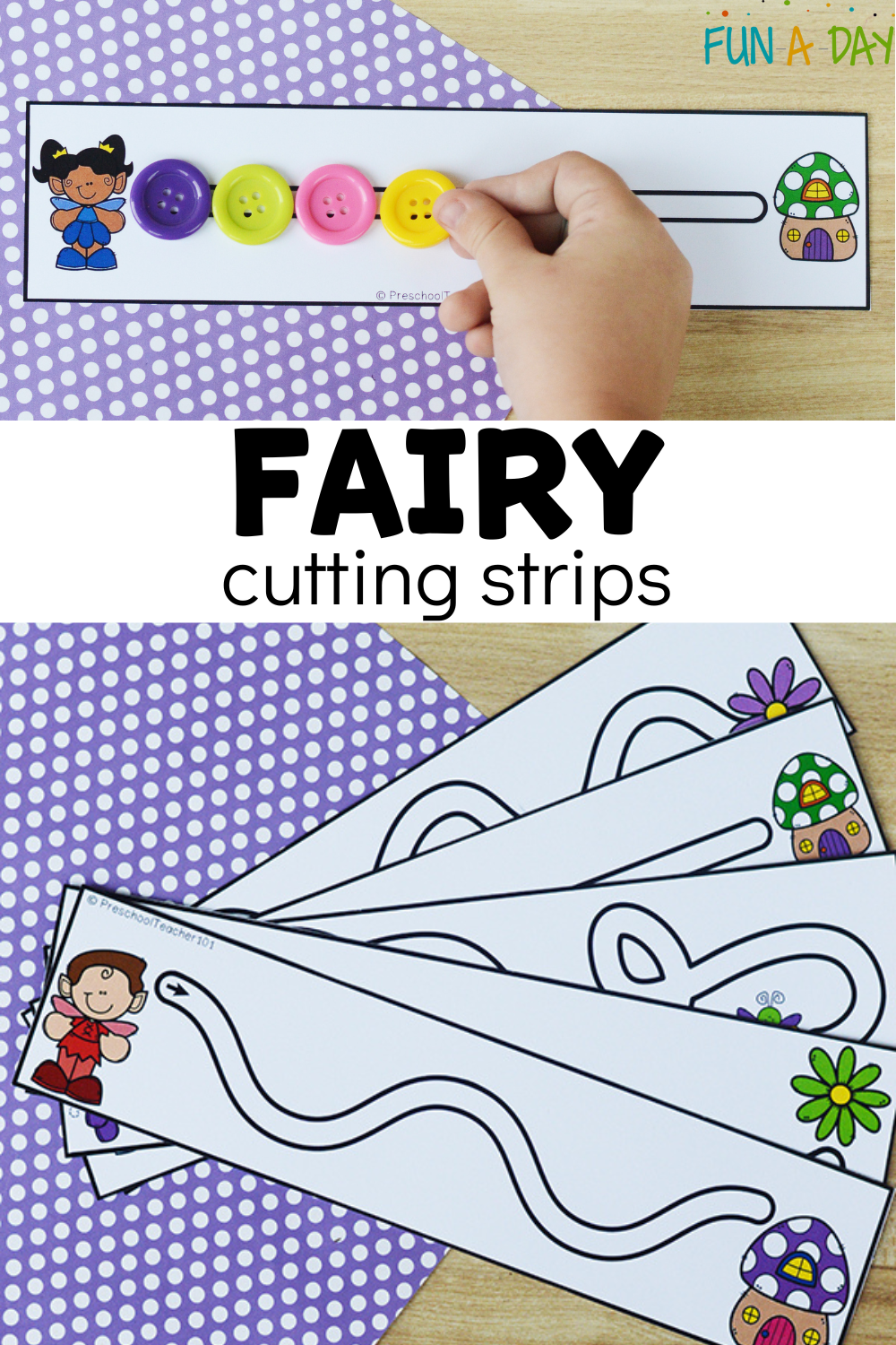 Fairy Cutting Strips Free Printable Fun A Day