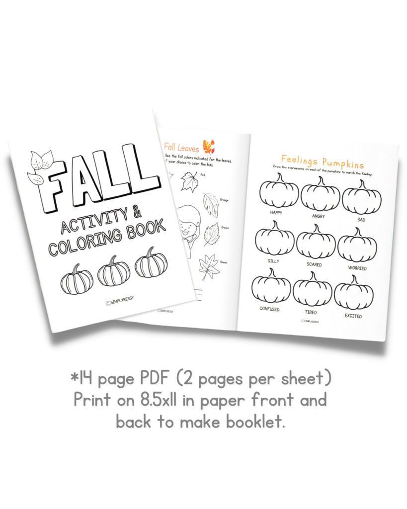Fall Activity And Coloring Book For Kids FREE PRINTABLE