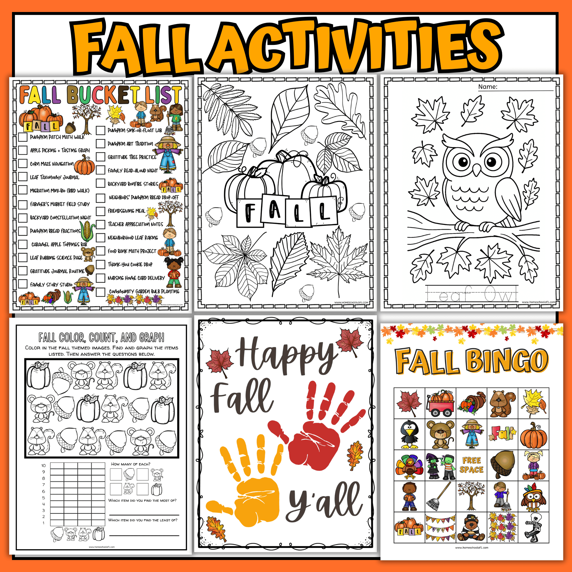 Fall Activity Bundle For Kids 129 Pages Of Autumn Worksheets