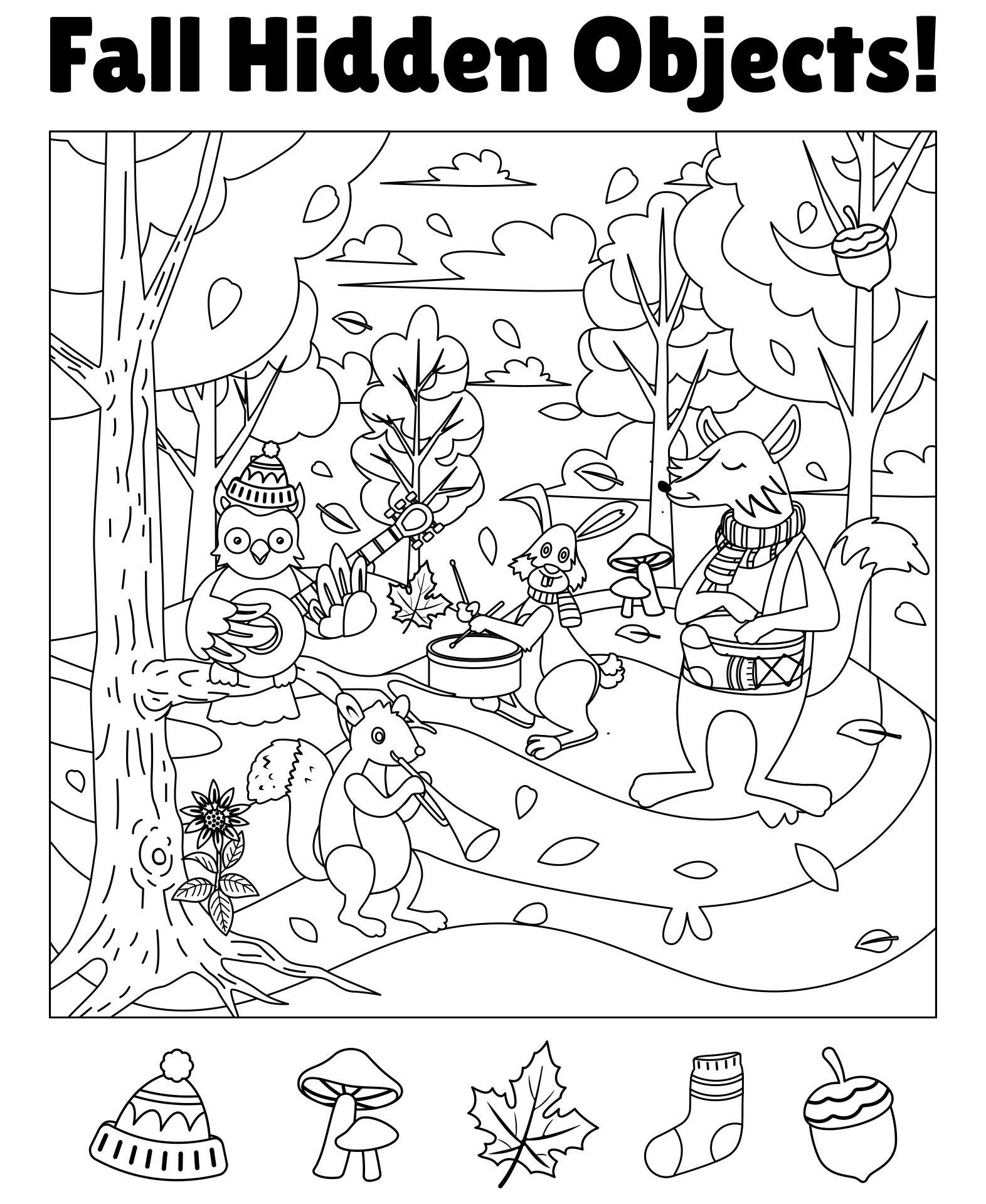 Fall Hidden Objects 11 Free PDF Printables Printablee
