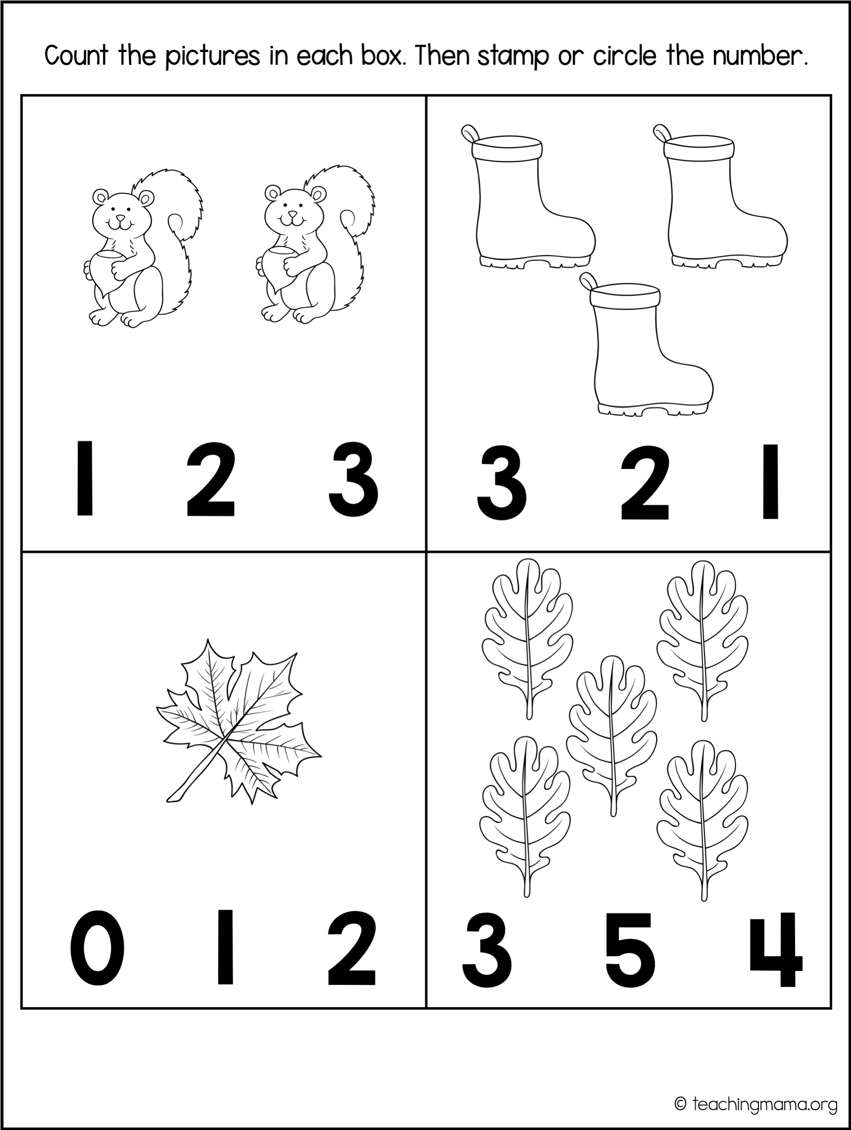 Fall Math Packet For Preschoolers Fall Math Packet For Preschoolers