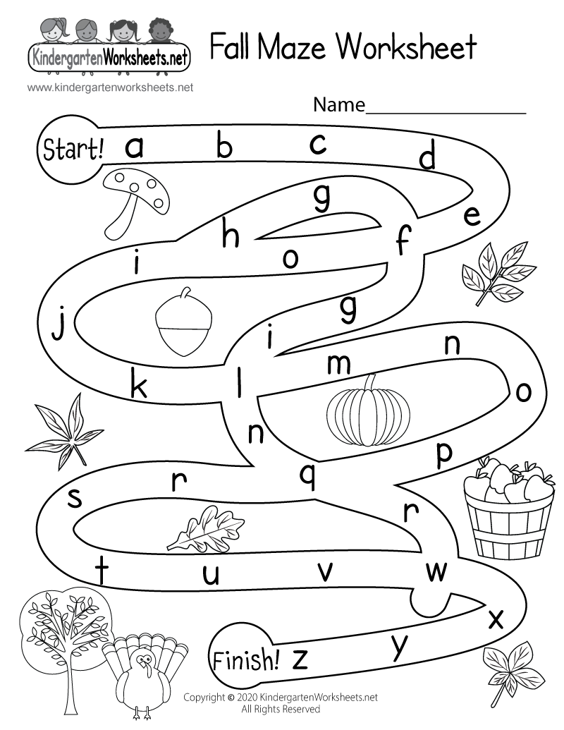 Fall Maze Worksheet Free Printable PDF Fall Maze Worksheet Free Printable PDF