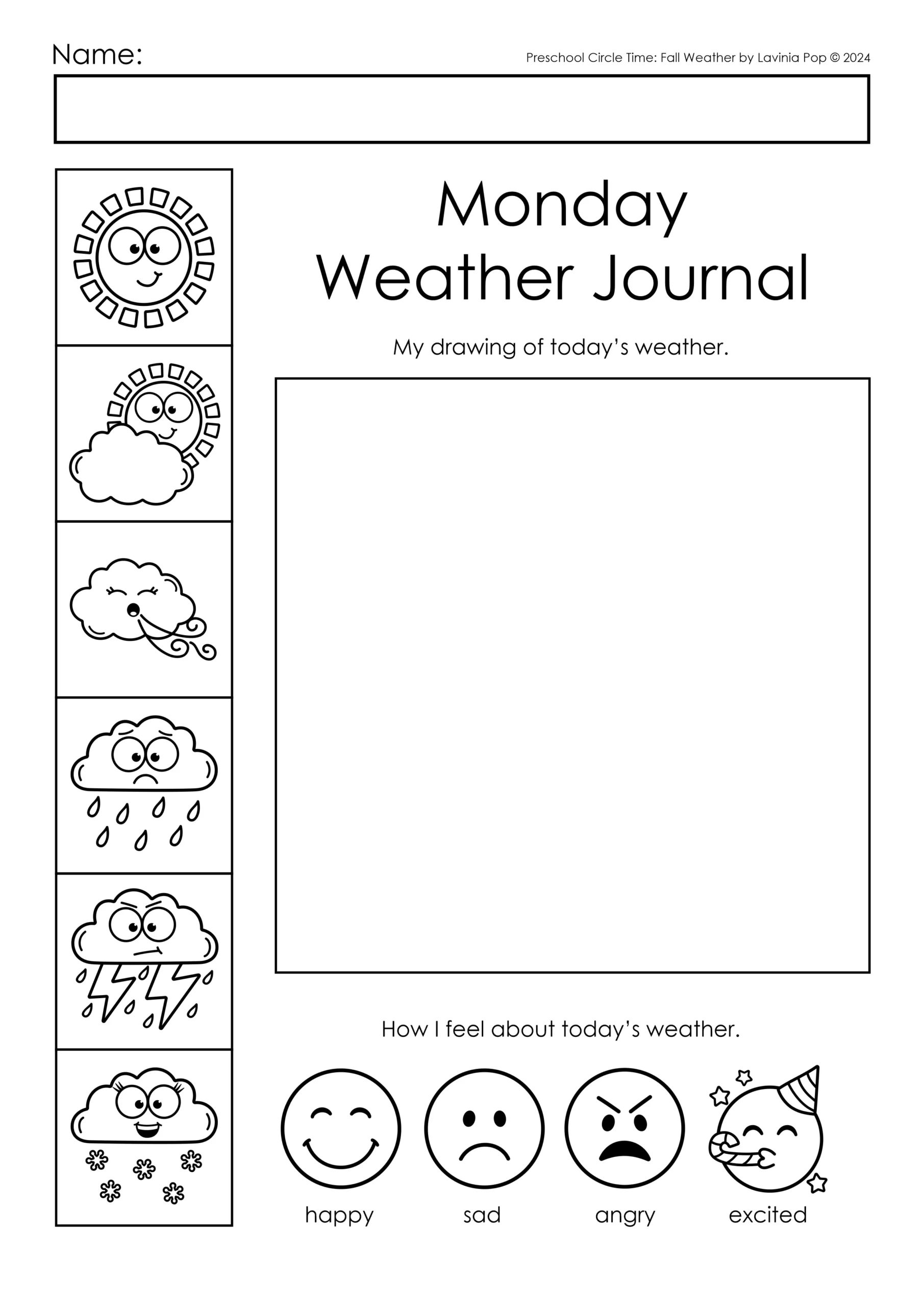 Fall Weather Preschool Circle Time Plan