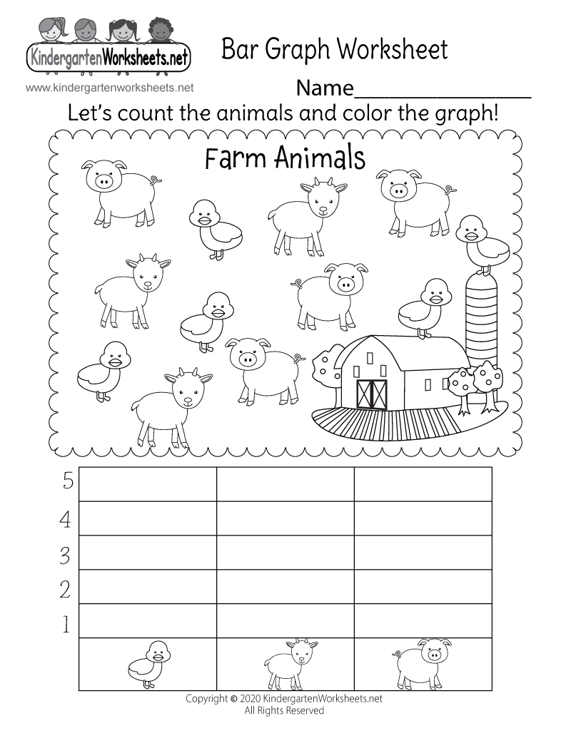 Farm Animals Bar Graph Worksheet Free Printable PDF