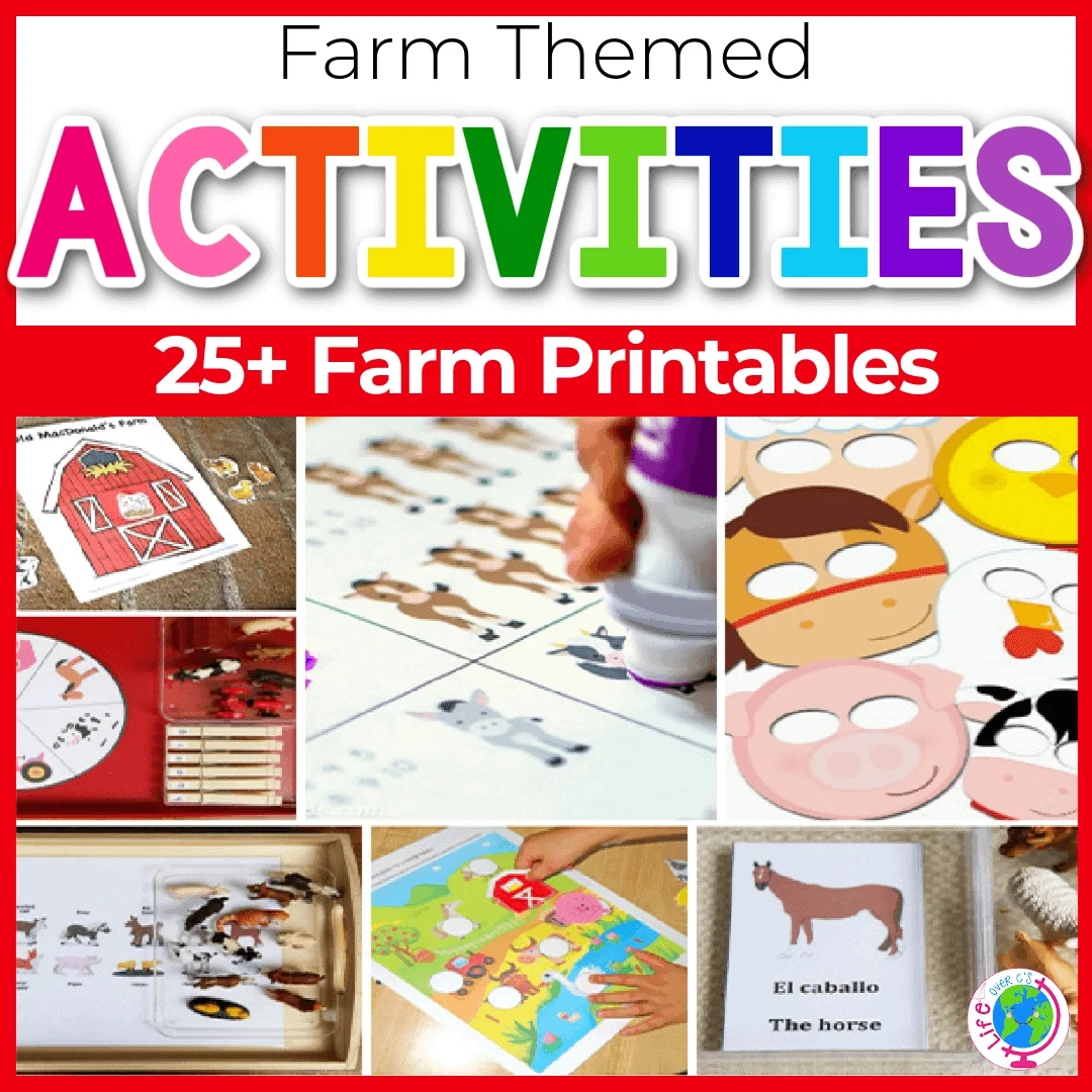 Farm Theme Free Printables For Learning Life Over C s