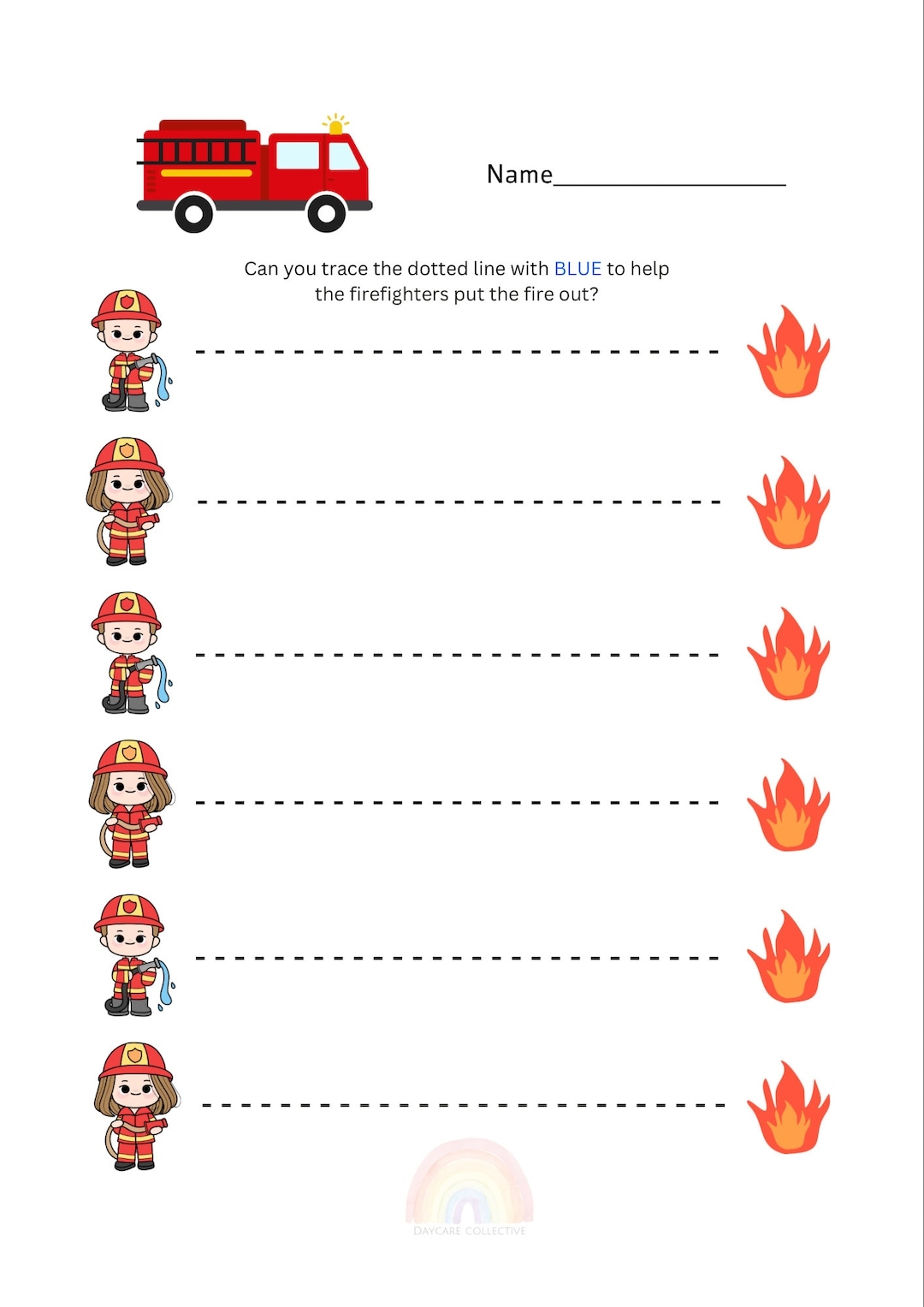 Fire Prevention Safety Toddler Preschool Homeschool Prek Daycare Worksheet Learning Tracing Curriculum Printable Etsy