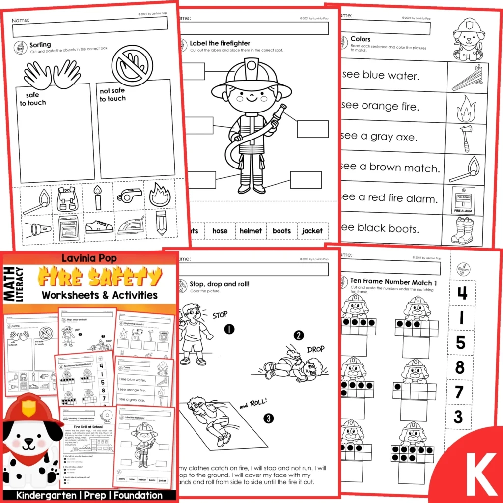 Fire Safety Kindergarten Worksheets And Activities In My World