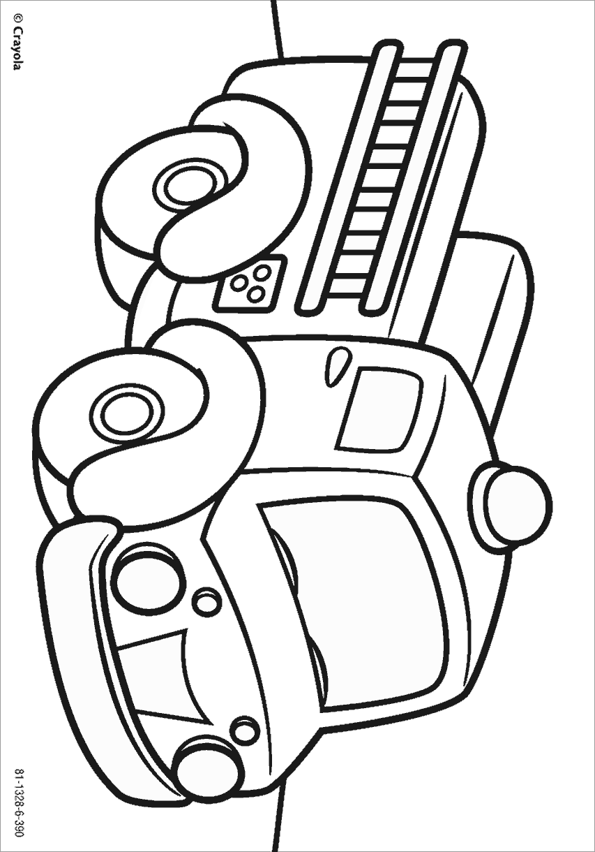 Firetruck Free Colouring Page For Kids