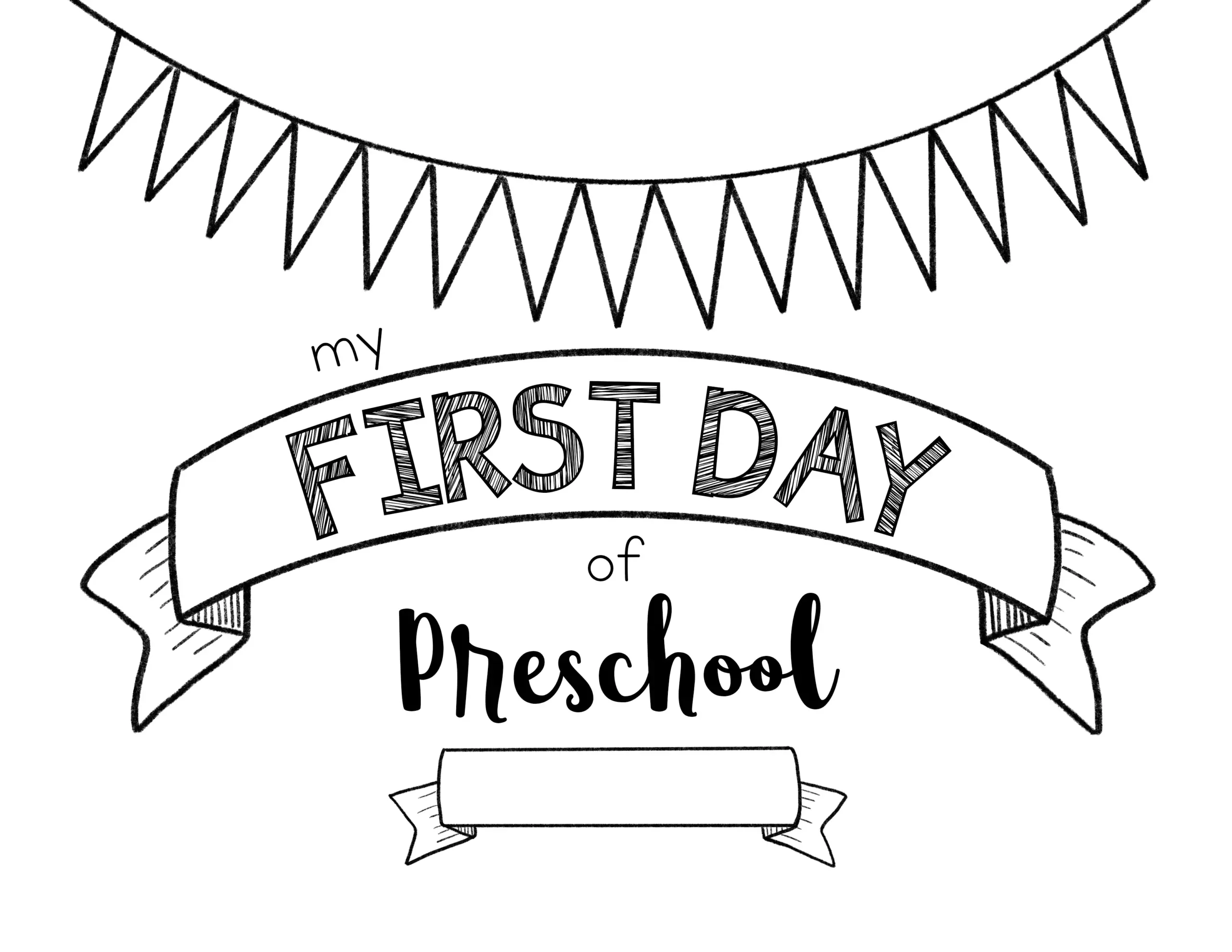 First Day Of Preschool Sign MeganHStudio