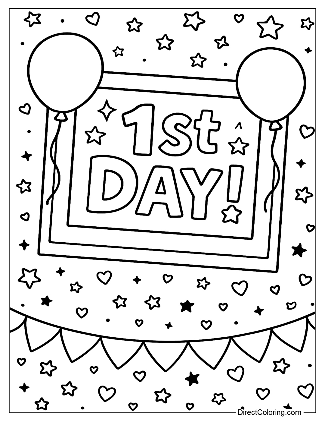 First Day Of School Coloring Pages Free PDF To Download And Print
