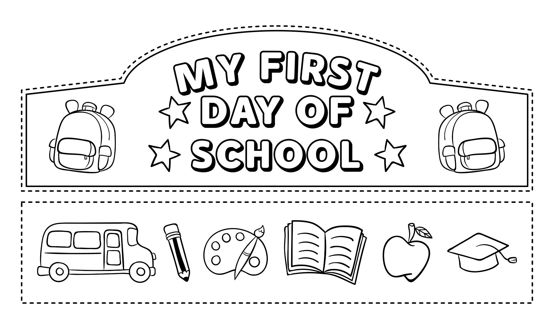 First Day Of School Crowns For Preschool And Kindergarten First Day Of Preschool Crown Template First Day Of Prek Headband First Day Of Daycare Coloring Page First Day Of School Crowns For Preschool And Kindergarten First Day Of Preschool Crown Template First Day Of Prek Headband First Day Of Daycare Coloring Page